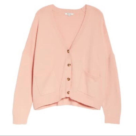 Madewell Sweaters - NEW Madewell Soft Button Cardigan Sweater Pink